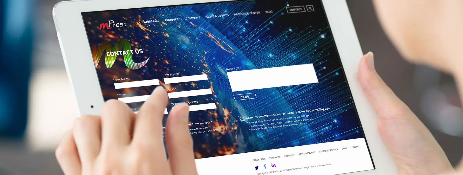 Site on tablet
